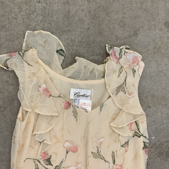 Vintage Cartise y2k asymmetrical Floral maxi Sleeveless Dress Ruffles fairy - Picture 2 of 4